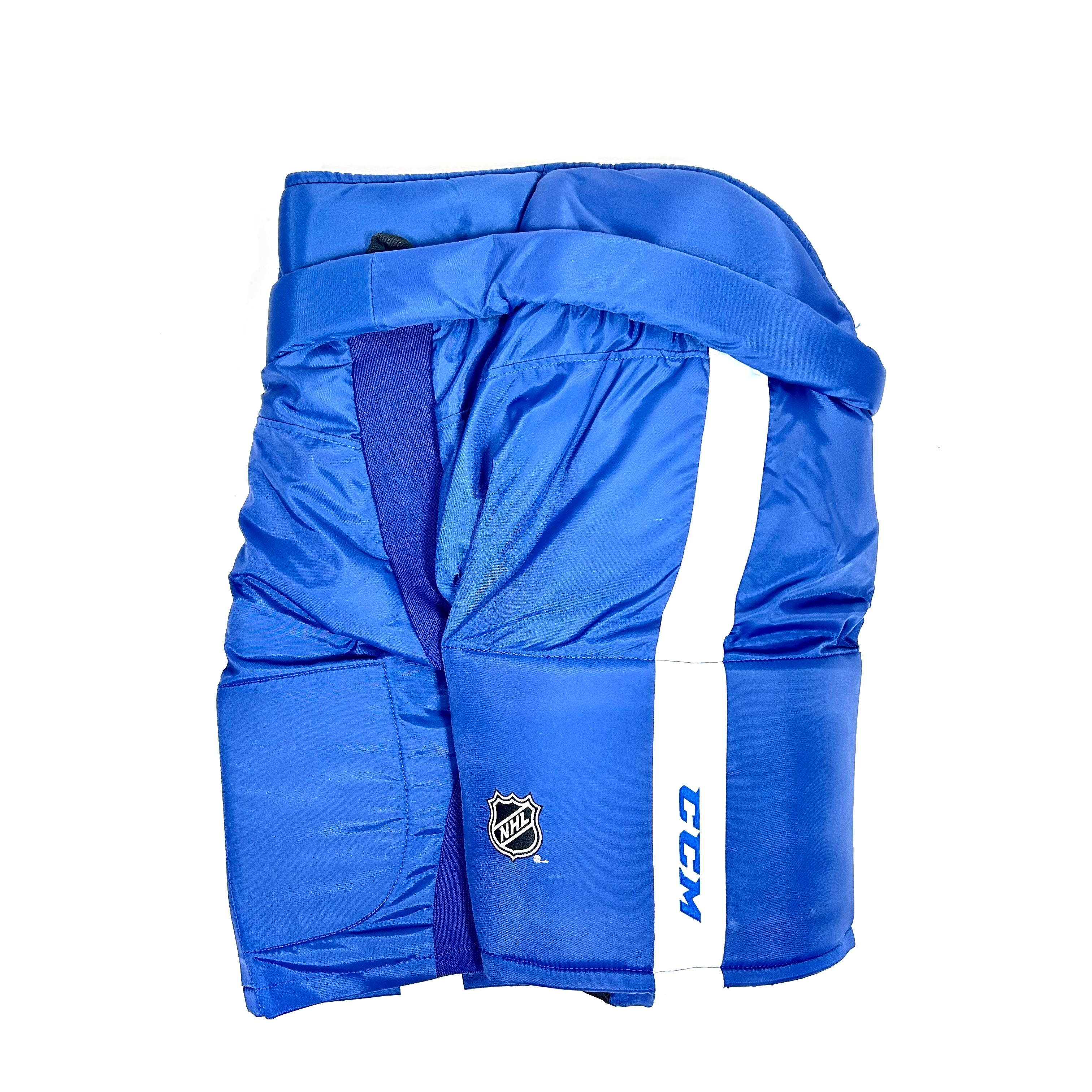 CCM HP70X - Pantalon de hockey Pro Stock de la LNH d'occasion - Maple Leafs de Toronto (bleu/blanc)